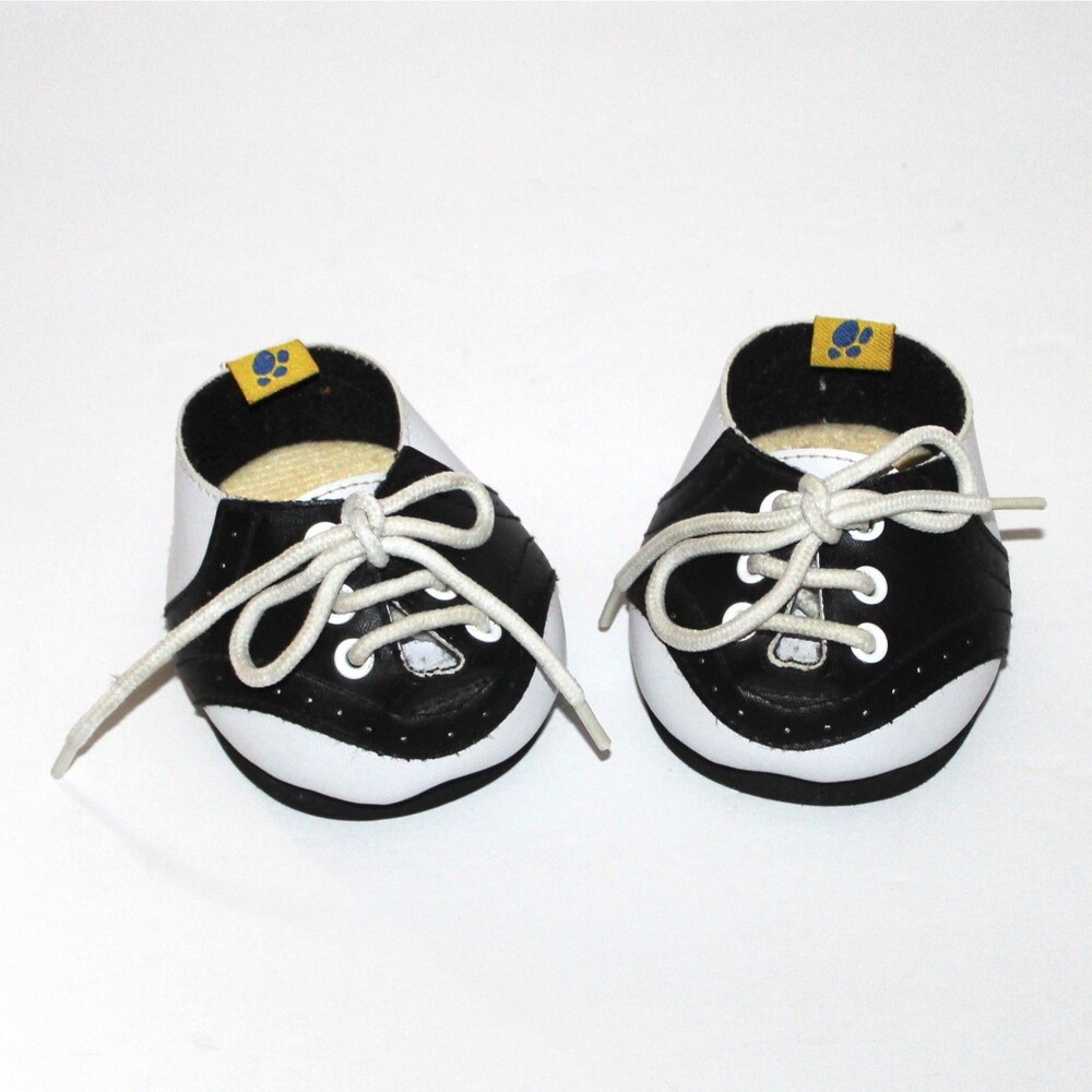 Build A Bear Oxford dress shoes black white plush toy accessories BABW